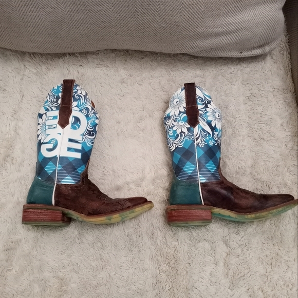 Cinch Edge Malibu Western Leather Cowboy Coastal Cowgirl Floral Hand Too… - Picture 4 of 11